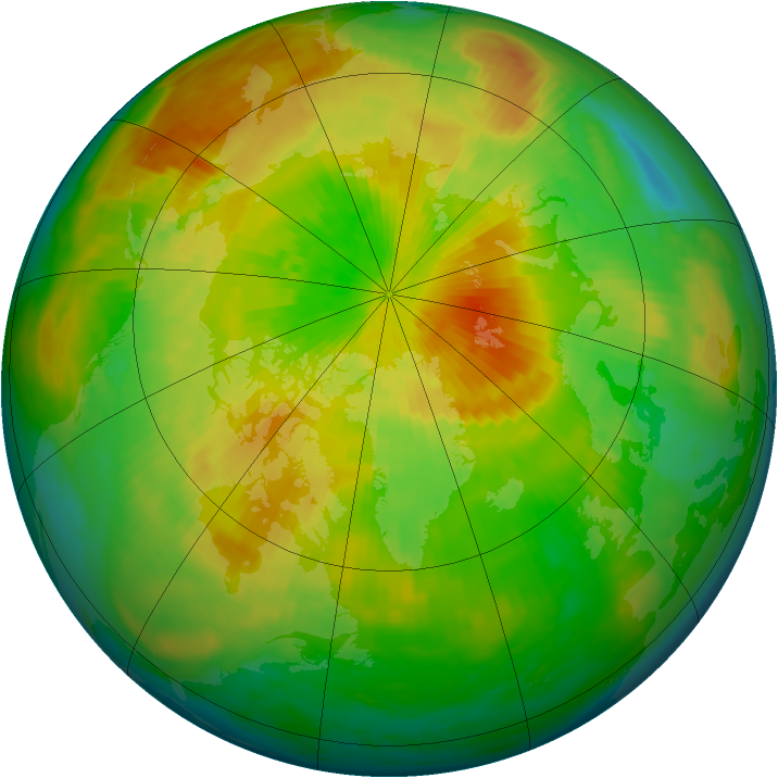 Arctic ozone map for 21 April 1993